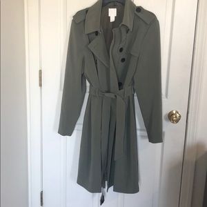 Olive Green Trench Coat Size L